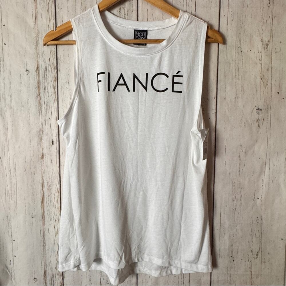 Modern Lux FIANCE White Sleeveless Top Sz XL NWT
